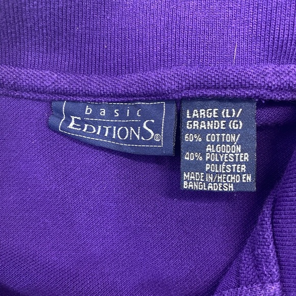 Basic Editions Classic Short Sleeve Polo Shirt (Size: Large, Color: Purple) - Picture 3 of 3